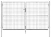 Garden Gate Galvanised Steel 306x200 cm Silver
