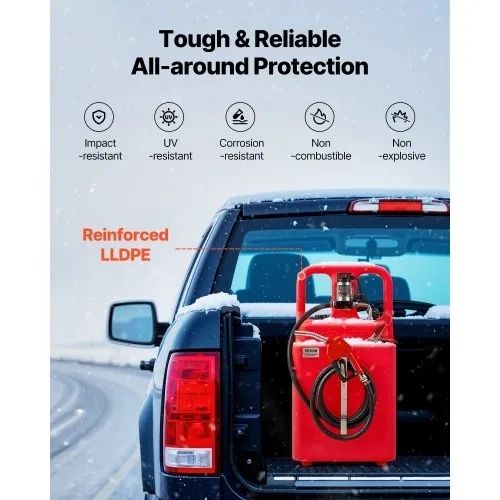 Diesel Transfer Tank, 32 Gallon, Portable Kerosene Tank with 12V DC 10GPM Electric Transfer Pump, 13 ft Delivery Hose & Self-sealing Nozzle