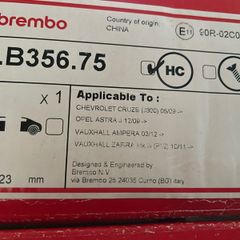 Brembo Max slotted front brake discs (pair), 09.B356.75, Astra J / Cruze / Zafira / Ampera