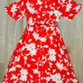 NEW Red & White Summer Floral Shirt Dress: Size 14 Image 2