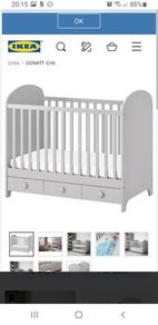 Ikea Gonatt bed/ cot with mattress and IKEA sheets