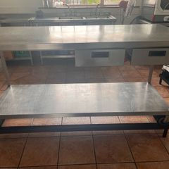 Stainless steel Tables.
