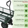 Heavy Duty Metal Green Garden Cart Utility Trolley NEW Image 5