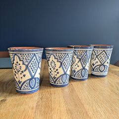 Handmade Morrocan Mugs and Plate
