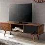 Solid Wood TV Cabinet 140 cm  Media Console with Open Shelf for Living Room Image 2