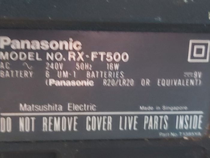 Panasonic Stereo Radio Cassette Recorder, Model RX-FT500, Dual Tape Deck and Radio, Vintage, in very good condition