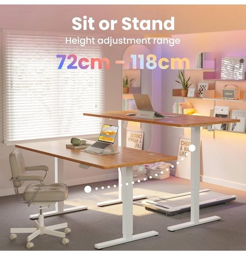 Standing Desk with USB Charging Port, 160 x 80 cm, 4