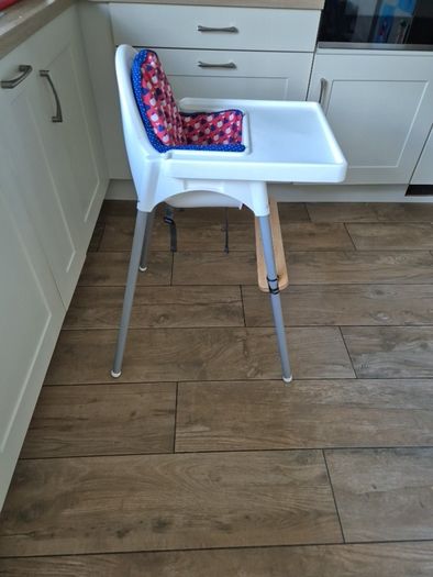 Ikea High Chair with supporting cushion and foot rest