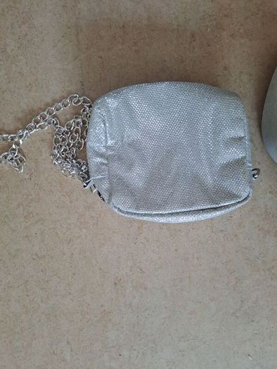 Marco Tozzi silver shoes with matching bag from Primark