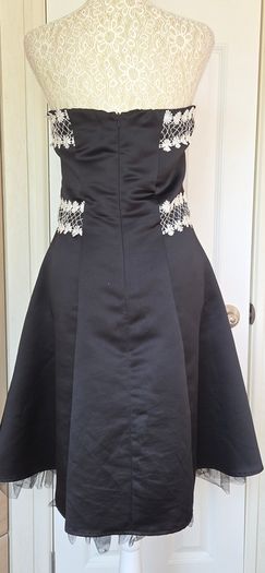 Heart & Soul Black & White Strapless Occasion Dress UK 12
