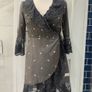 Odd Molly Grey lace & pink embroidered dress. Size 8/10 Image 2