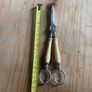 Vintage Silver Plated Grape Scissors Bone Handle Image 8