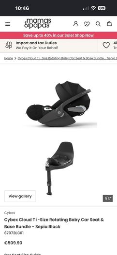 Cybex child car seat