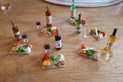 Miniature cheeseboard + wine - dolls house accessories
