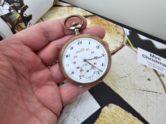 Antique Silver WW1 era Swiss Made Military Pocket Watch Orion 1910s