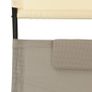 Double Sun Lounger with Canopy Textilene Taupe and Cream Image 4