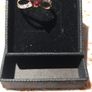 10ct gold ring  with  Natural Gem Stone garnet and diamonds Image 8