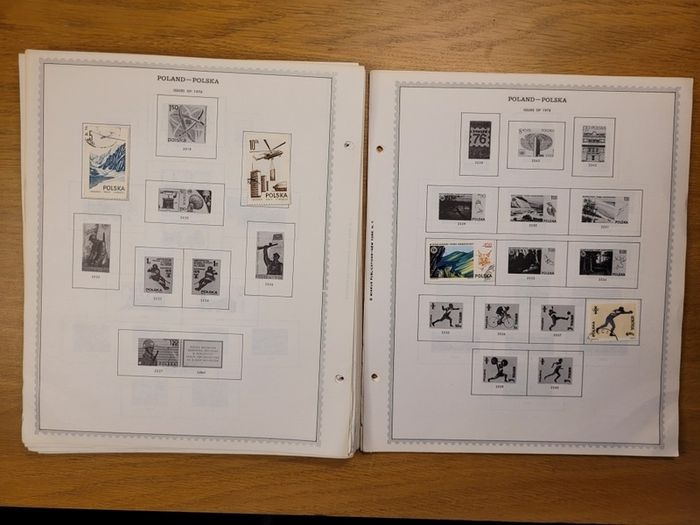 Poland 1946 -1983  Minkus Stamp album pages partially filled