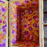 Vintage 1960s Sewing Hobby Box Flower Power Purple and Orange Image 9