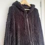 Mens 3XL Black Teddy Fleece Sherpa Hoodie Jacket Image 2