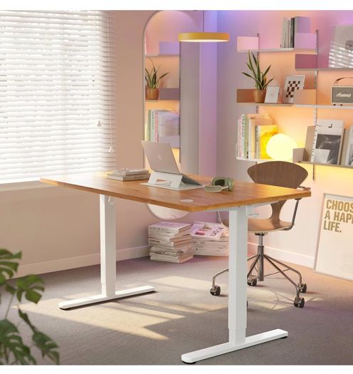 Standing Desk with USB Charging Port, 140 x 80 cm, 4 Preset Height Settings
