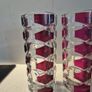 vintage deco vases J G Durand 1970s Windsor Rubis Geometric Pattern Image 3