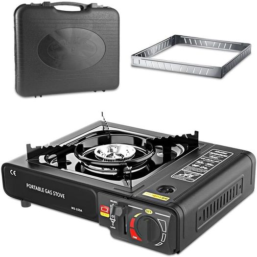 Gas Camping Stove Windproof Portable, Practical Camp Stove with Carry Case for Outdoor BBQ Party Camping Cooking, Gift for Outdoor Enthusiasts