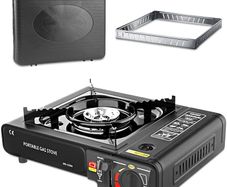 Gas Camping Stove Windproof Portable, Practical Camp Stove with Carry Case for Outdoor BBQ Party Camping Cooking, Gift for Outdoor Enthusiasts