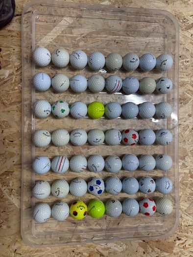 used miscoloured tour golfballs