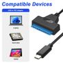 SATA to USB Adapter, USB Type C to SATA External Hard Drive Converter for 2.5 inch SATA HDD SSD,Support UASP 6Gbps SATA to USB C Adapter Cable Image 6