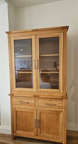 Solid oak display cabinet/ dresser