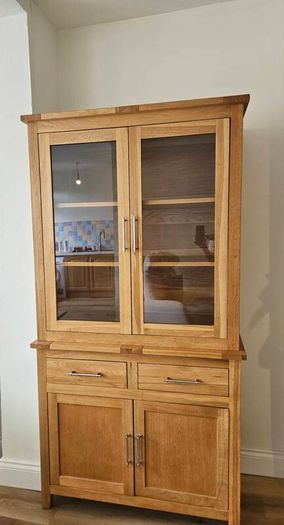 Solid oak display cabinet/ dresser
