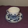 Hand Painted Blue Delft Cup and Saucer Image 2