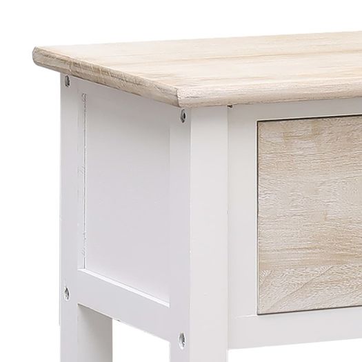 Sideboard Natural and White 115x30x76 cm Wood