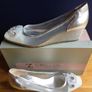 CRISTIAN FIRENZE Silver Crystal Pumps 39.5      Slip-On Wedge Shoes Image 7