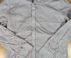 TED BAKER London Mens 100% Cotton White PATTERNED Shirt - Size 3 Medium