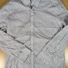 TED BAKER London Mens 100% Cotton White PATTERNED Shirt - Size 3 Medium