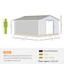 NEW SALE | 13 x 11ft Garden Metal Storage Shed Outdoor Storage Shed with Foundation Ventilation & Doors, Light Grey Image 3