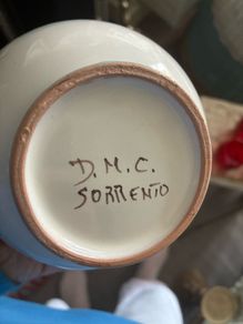 Handpainted Sorrento Ceramic pitcher signed