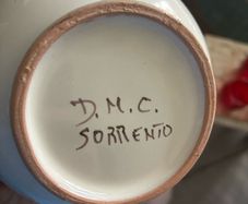 Handpainted Sorrento Ceramic pitcher signed