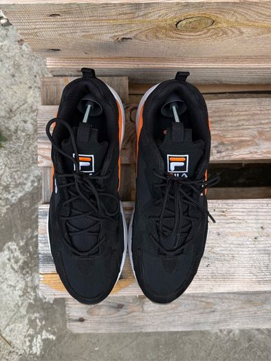 FILA Ray Tracer Black/Orange Sneakers Size UK 10