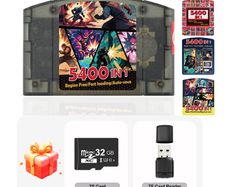 Game Cart For Nintendo 64 Console N64 Game Cartridge With 32GB TF Card 5400 In 1 Games Cassette No Region Restriction