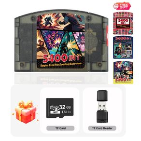 Game Cart For Nintendo 64 Console N64 Game Cartridge With 32GB TF Card 5400 In 1 Games Cassette No Region Restriction