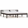 Bed Frame Dark Brown Solid Pine Wood 160x200 cm Image 2