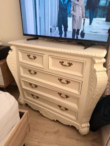 French hand carved solid wooden dresser