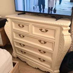 French hand carved solid wooden dresser