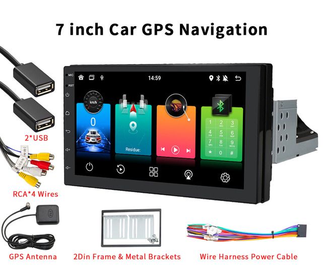 1 DIN Android Car Radio Video Audio Universal Stereo Auto Carplay 7Inch Screen Autoradio for VW Nissan Peugeot Toyota Multimedia