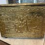 Large Vintage Ornament Embossed Brass coal or log storage box Image 6