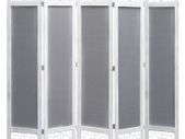 5-Panel Room Divider Grey 175x165 cm Fabric