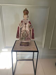 Antique Child Of Prague Chalk Statue